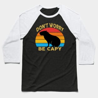 Capybara Don't Worry Baseball T-Shirt